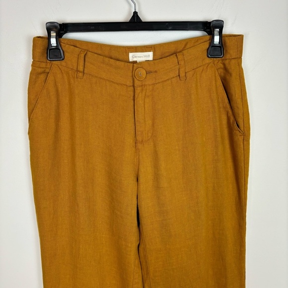 Garnet Hill Classic Linen Trousers in Sandalwood Size 2 - Picture 3 of 11